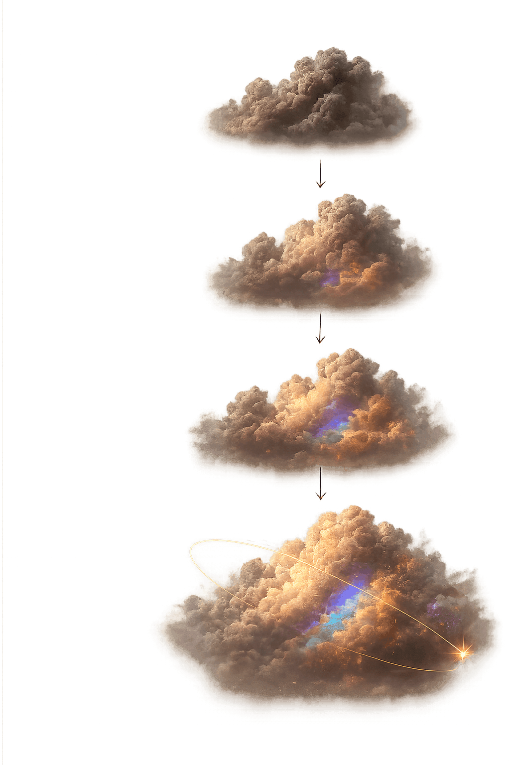 A cloud gradually taking shape, illustrating an idea forming into something real